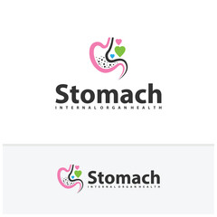 Obraz premium Love Stomach logo vector. Simple vector logo design for medical human health.