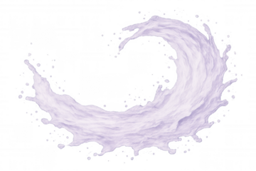 Creamy dairy product splashing, forming elegant curved arc, revealing liquid dynamics against clean transparent surface