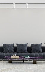Large luxury modern bright interiors Living room mockup illustration 3D rendering image