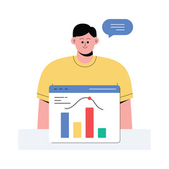 Business Presenting Flat Vector Illustration 