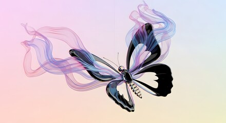 Obraz premium An abstract illustration of a butterfly. Art and nature. A colorful and imaginative depiction of a beautiful insect.