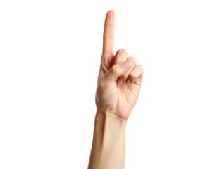 One Finger Pointing Upwards　一本指を立てるハンドサイン　一番　背景透過