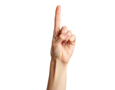 One Finger Pointing Upwards　一本指を立てるハンドサイン　一番　背景透過