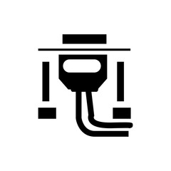 vector illustration of a black cable electric