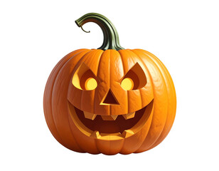 Spooky Jack-o'-Lantern Face　怖いジャック・オー・ランタンのアップ　背景透過