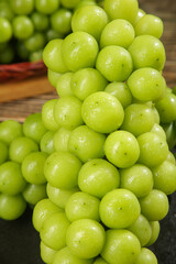 Fresh Green Seedless Grapes with Water Droplets - Healthy Fruit Photography