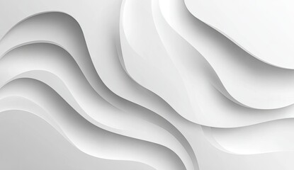 Fototapeta premium Abstract white wavy layered design