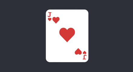 Vector Isolated Joker of Hearts Playing Card Black and White Line Contour Drawing Illustration