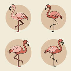 Naklejka premium Flamingo set (1)