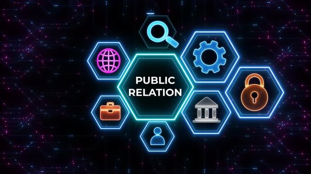 PR Public relations concept. Communication advertising marketing strategy.