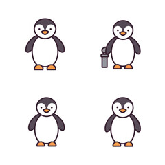Naklejka premium Penguin icons set