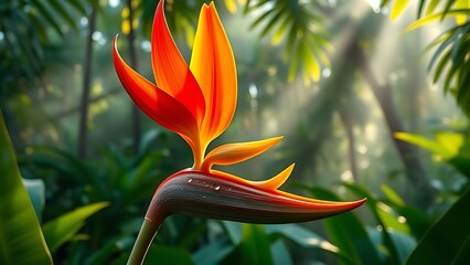 Obraz premium Bird of paradise flower exotic bloom