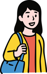 young woman with a bag