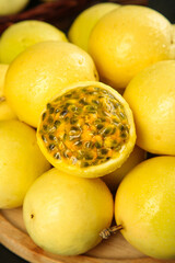 Fresh Golden Passion Fruit from Fujian China - Tropical Exotic Fruit with Sweet Honey Pulp and Seeds