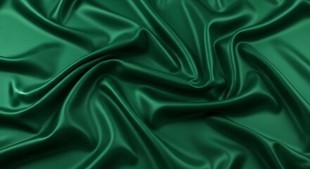 Fototapeta premium Deep Forest Green Satin Fabric Texture.