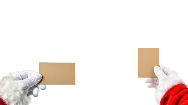 Santa Hand with Card on transparent background png