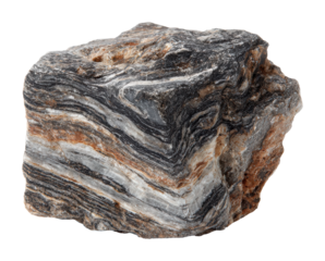 Natural striped rock formation nature isolated on transparent background