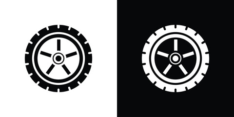 Tire icon flat design. Eps 10
