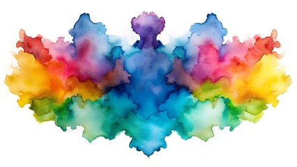 Obraz premium Vibrant abstract watercolor splash evokes emotion and creativity on white background
