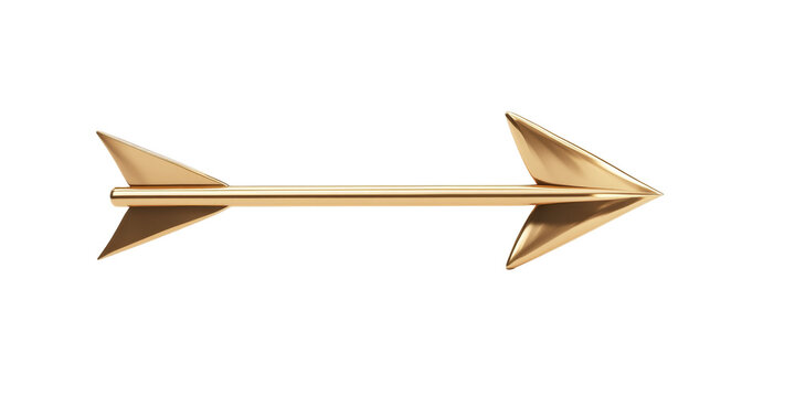 Gold metallic arrow on black background for elegant design concepts - Powered by Adobe