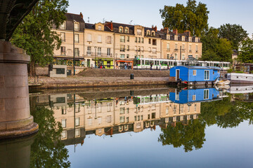 Reflection of the banks of the Erdre in Nantes