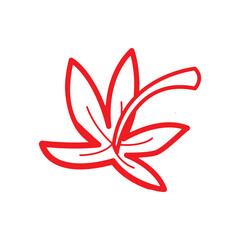 Simple red strawberry line art illustration with seeds and leaves. Perfect for fruit icon, healthy food design, organic product label, farm logo, and fresh food graphic elements.
