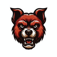 Vector image of angry dog ​​head