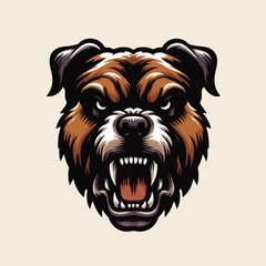 Vector image of angry dog ​​head
