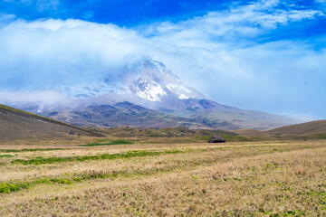 Fototapeta premium Magnificent landscape of Antisana Ecological Reserve in Ecuador on a autumn day, Andes mountains. 