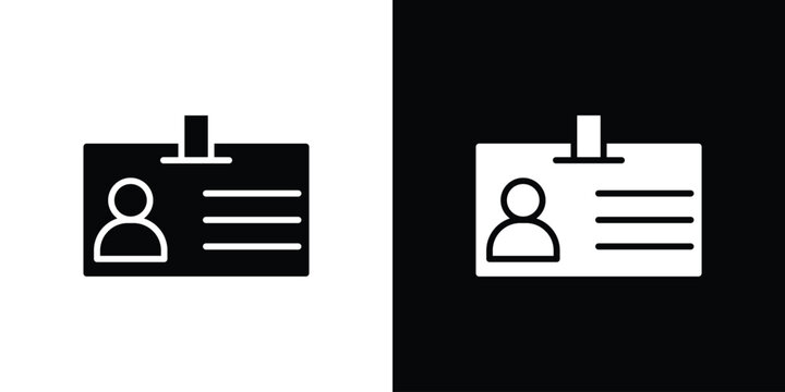 ID badge icon flat design. Eps 10