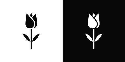 Flower tulip icon flat design. Eps 10