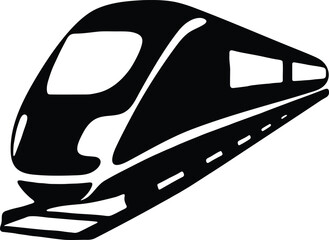 Silhouette illustration of modern Bullet Trains, showing of a abstract bullet train form