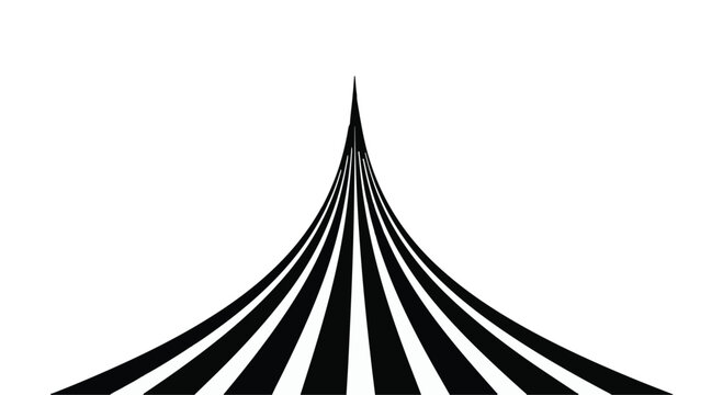 Abstract radial perspective lines converging towards a distant vanishing point set against a solid white background to create a dynamic sense of motion and depth for professional design.
