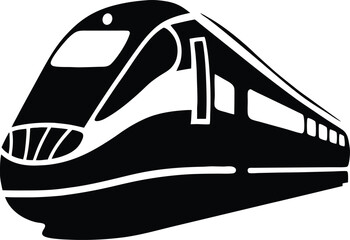 Silhouette illustration of modern Bullet Trains, showing of a futuristic bullet train design