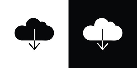 Cloud download icon flat design. Eps 10