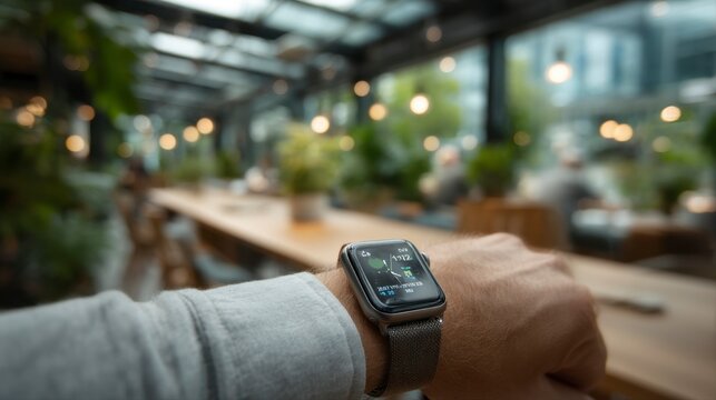 Businessperson Using Contactless Payment Technology at a Cafe