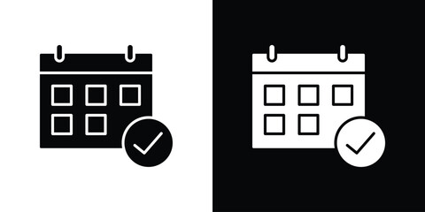 Calendar check icon flat design. Eps 10