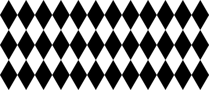 Seamless harlequin pattern-black and white. diamond seamless pattern. classic checkered background pattern.