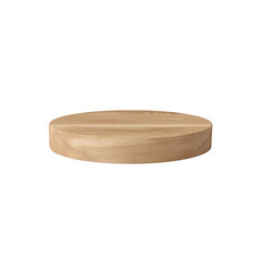 Round wooden pedestal with natural grain and warm tone evoking rustic charm and calm styling