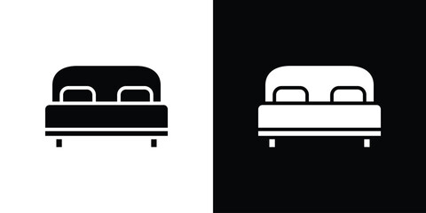 Fototapeta premium Bed icon flat design. Eps 10