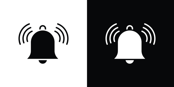 Bell ring icon flat design. Eps 10