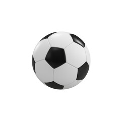 Fototapeta premium Classic black and white soccer ball on transparency background, playful and energetic sport equipment image