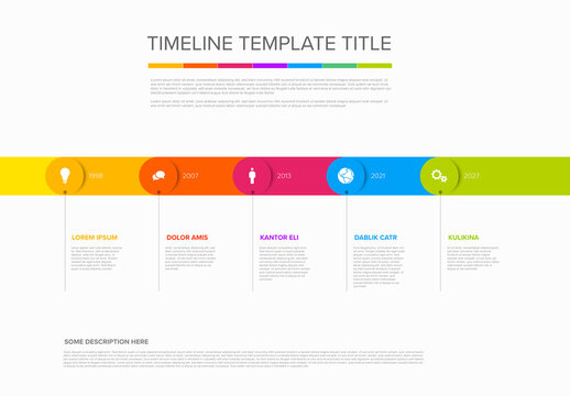 Colorful Horizontal Simple minimalistic Timeline Infographic Template