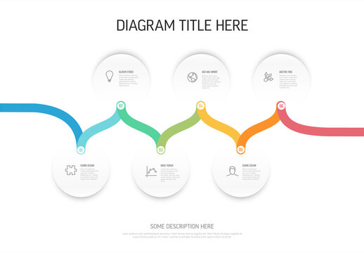Minimalist Timeline Steps Infographic Concept with Wavy Progress Line