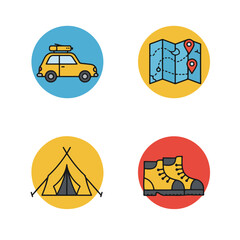 Naklejka premium Camping icons (7)