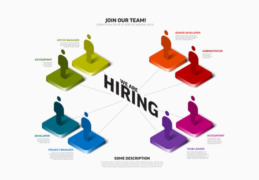 We Are Hiring: Join Our Team with Diverse Roles - simple banner flyer or social media status template