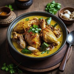 Spicy Chicken Curry with Garnishes