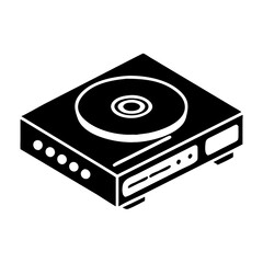 Fototapeta premium Vector art of isometric icon of a dvd player, showcasing its design and functionality in a simple and modern style