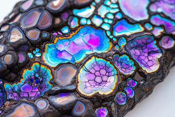 Vibrant hydrothermal vent minerals showcase stunning colors and intricate patterns