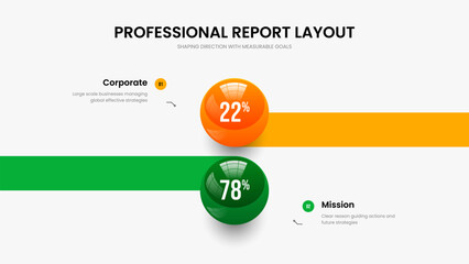 Clean Introduction Two Step Infographic Frame Design. Modern Solution Presentation Template Vector Illustration. Educational Development 2 Option Chart Slideshow Layout.